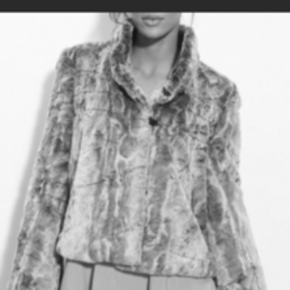 Silver Gray Faux Fur Swing Coat